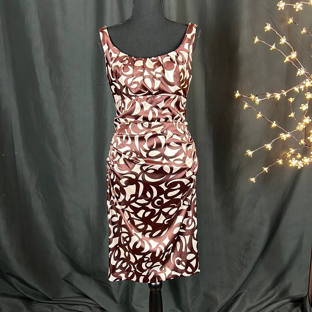 London Times Brown/Ivory Dress